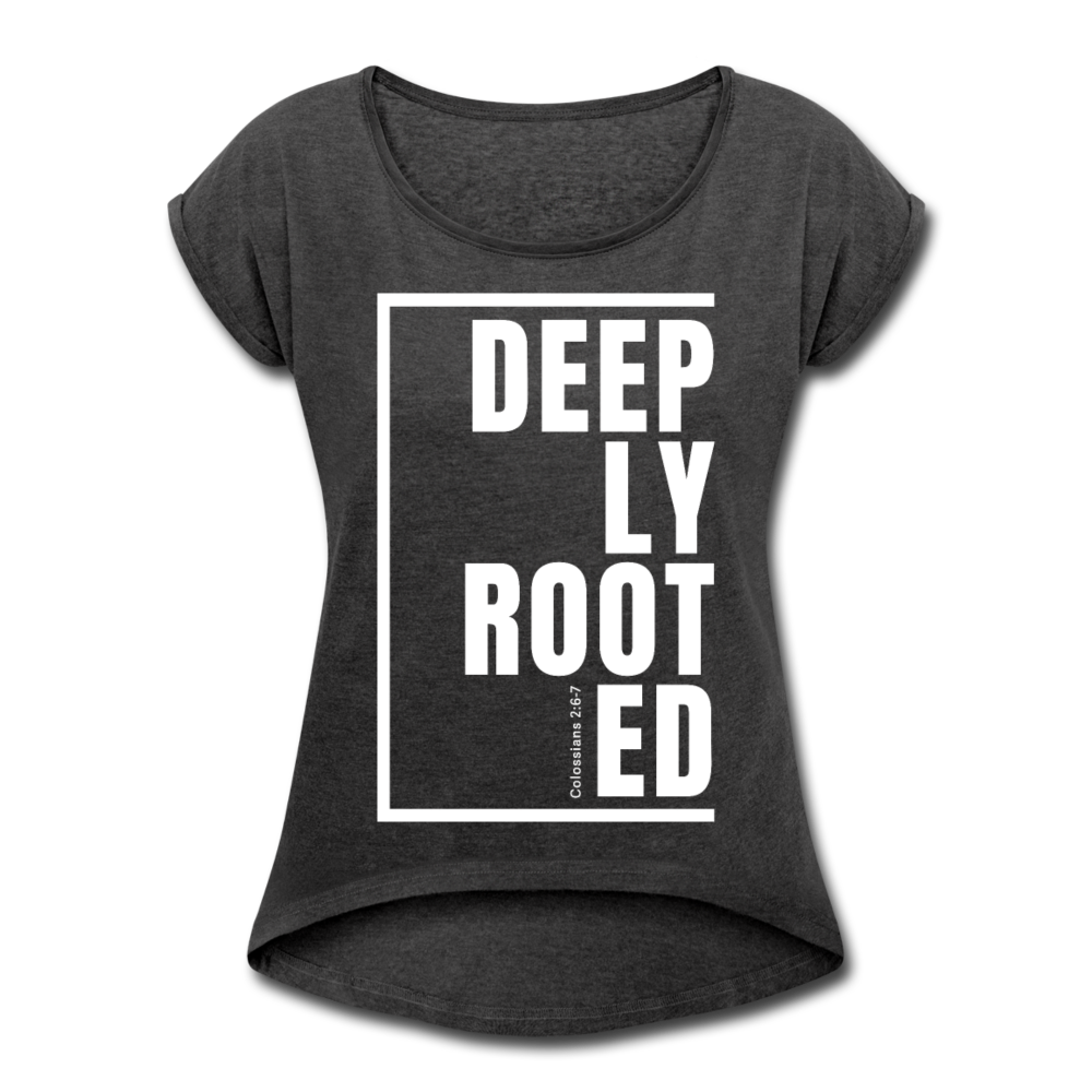 Deeply Rooted / Women’s Tennis Tail Tee / White - heather black