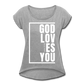 God Loves You / Women’s Tennis Tail Tee / White - heather gray