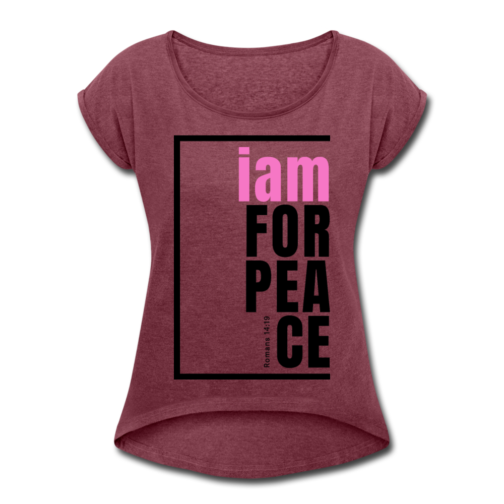 Peace, i am for / Women's Softstyle Tee / Pink & Black - heather burgundy