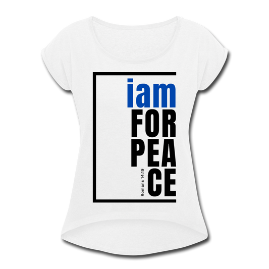 Peace, i am for / Women's Softstyle Tee / Blue & Black - white