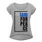 Peace, i am for / Women's Softstyle Tee / Blue & Black - heather gray