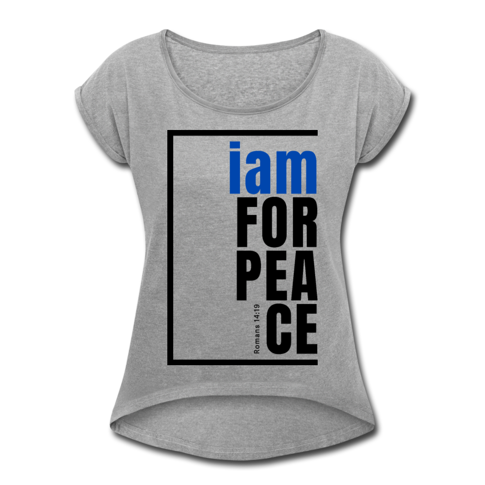 Peace, i am for / Women's Softstyle Tee / Blue & Black - heather gray