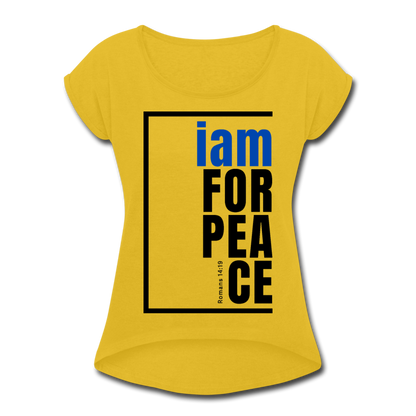 Peace, i am for / Women's Softstyle Tee / Blue & Black - mustard yellow