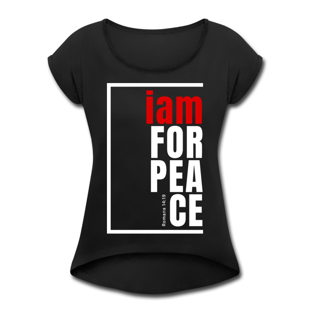 Peace, i am for / Women’s Tennis Tail Tee / Red & White - black