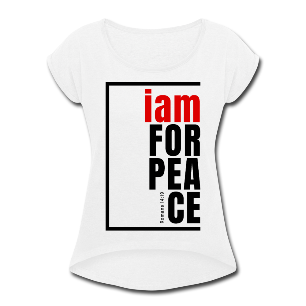 Peace, i am for / Women’s Tennis Tail Tee / Red & Black - white