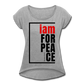Peace, i am for / Women’s Tennis Tail Tee / Red & Black - heather gray