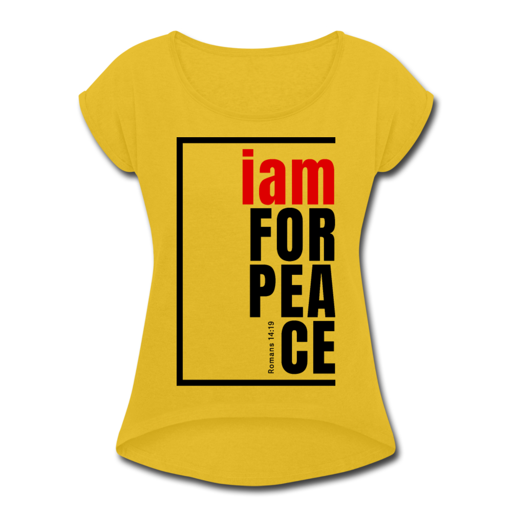 Peace, i am for / Women’s Tennis Tail Tee / Red & Black - mustard yellow