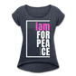 Peace, i am for / Women’s Tennis Tail Tee / Pink & White - navy heather