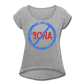 No "Rona / Women’s Tennis Tail Tee / Blue & Red Distressed - heather gray
