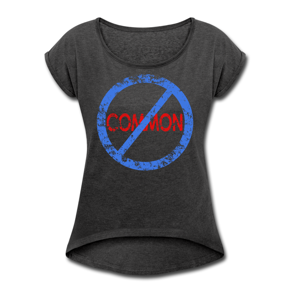 Uncommon / Women’s Tennis Tail Tee / Blue & Red Distressed - heather black