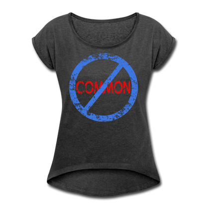 Uncommon / Women’s Tennis Tail Tee / Blue & Red Distressed - heather black