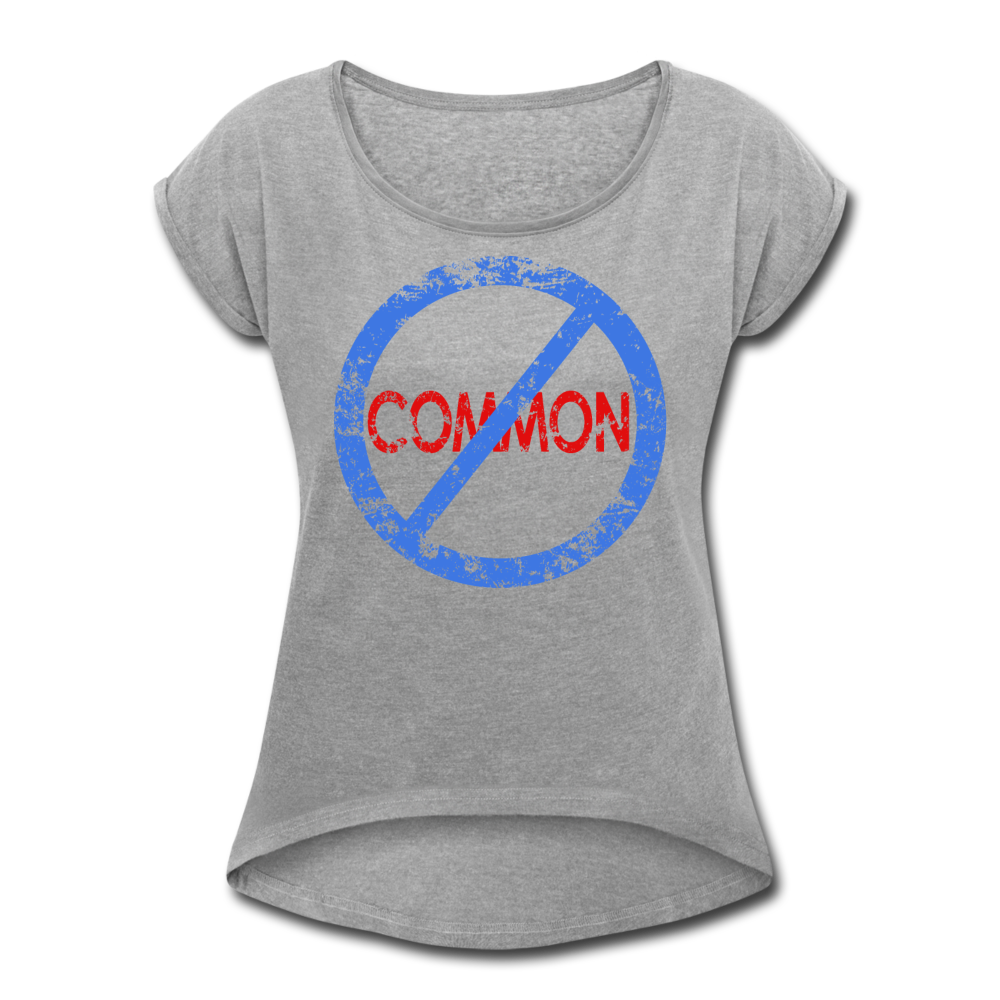 Uncommon / Women’s Tennis Tail Tee / Blue & Red Distressed - heather gray