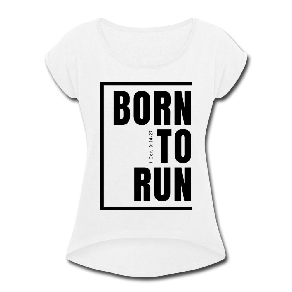Born to Run / Women’s Tennis Tail Tee / Black - white