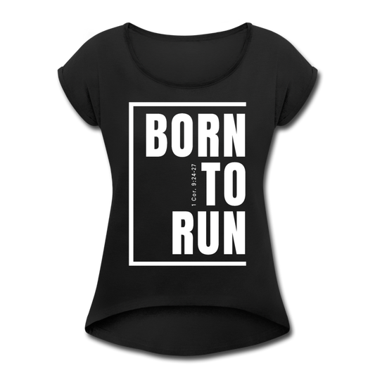 Born to Run / Women’s Tennis Tail Tee / White - black