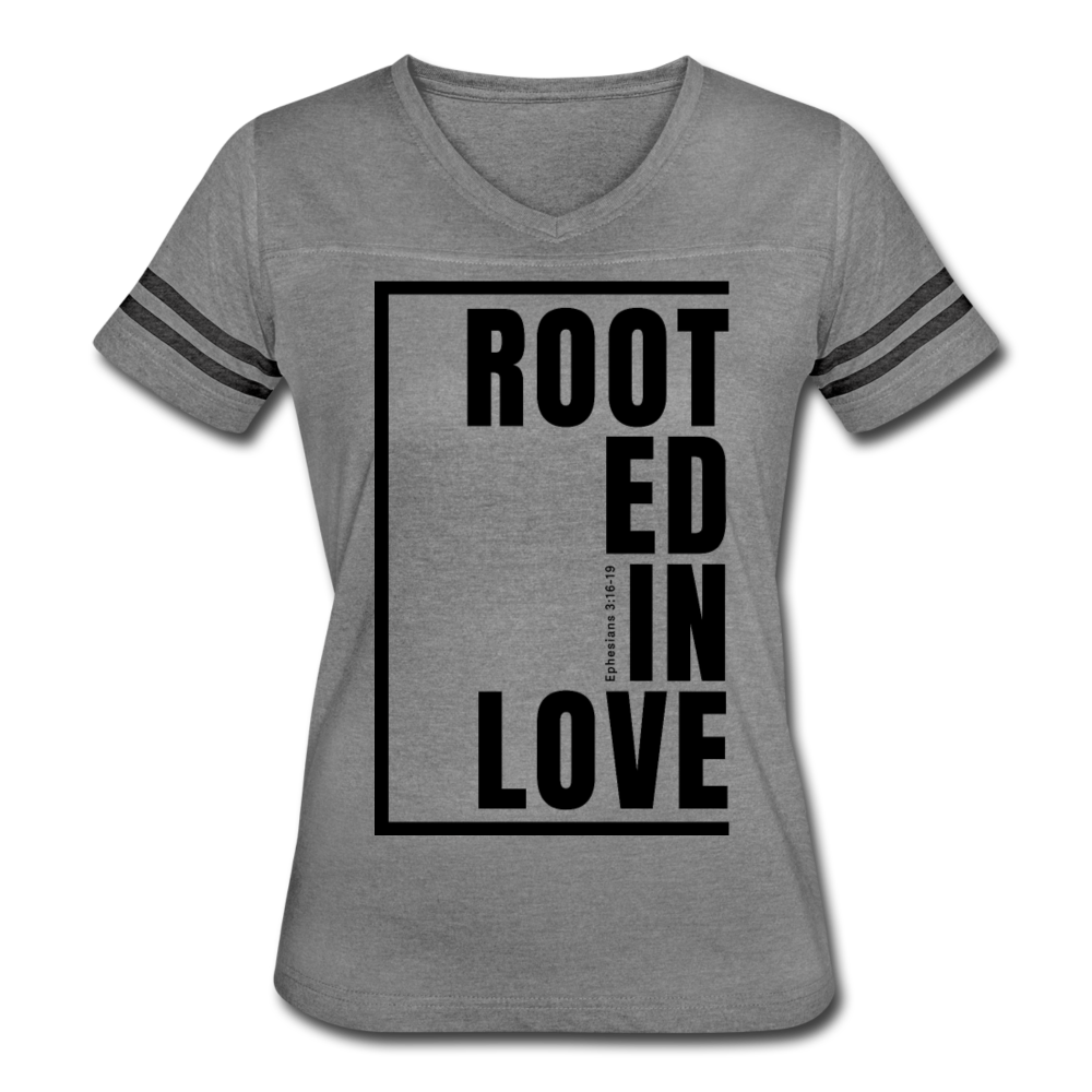 Rooted in Love / Women’s Vintage Sport / Black - heather gray/charcoal