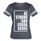 Be Strong and Courageous / Women’s Vintage Sport / White - vintage navy/white
