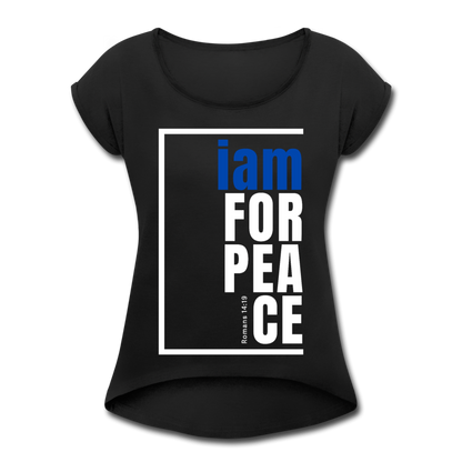 Peace, i am for / Women’s Tennis Tail Tee / Blue & White - black