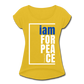 Peace, i am for / Women’s Tennis Tail Tee / Blue & White - mustard yellow