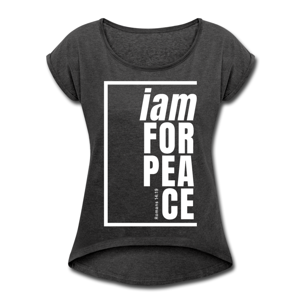 Peace, i am for / Women’s Tennis Tail Tee / White - heather black