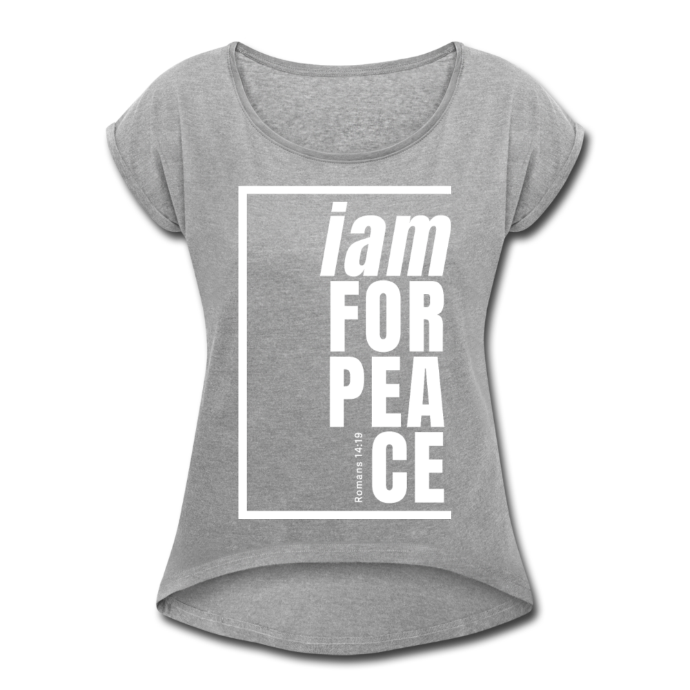 Peace, i am for / Women’s Tennis Tail Tee / White - heather gray