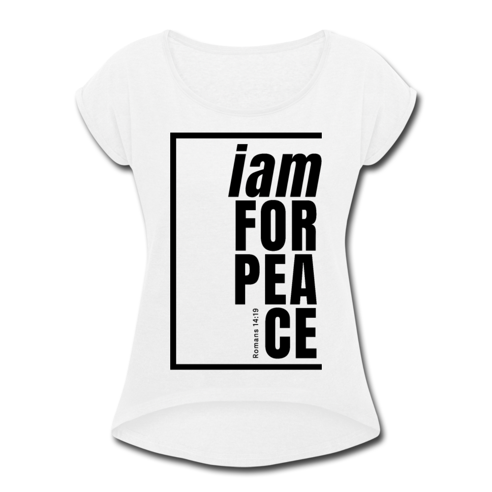 Peace, i am for / Women’s Tennis Tail Tee / Black - white