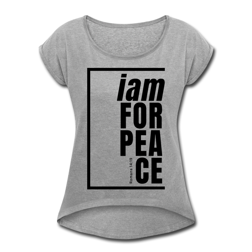 Peace, i am for / Women’s Tennis Tail Tee / Black - heather gray