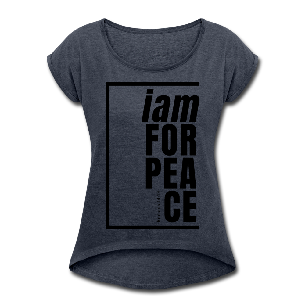 Peace, i am for / Women’s Tennis Tail Tee / Black - navy heather
