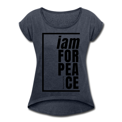 Peace, i am for / Women’s Tennis Tail Tee / Black - navy heather