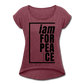 Peace, i am for / Women’s Tennis Tail Tee / Black - heather burgundy