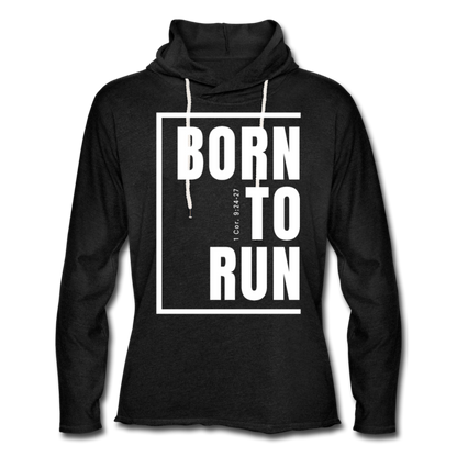 Born to Run Frayed Light Hoodie/UniW - charcoal gray