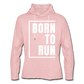 Born to Run Frayed Light Hoodie/UniW - cream heather pink