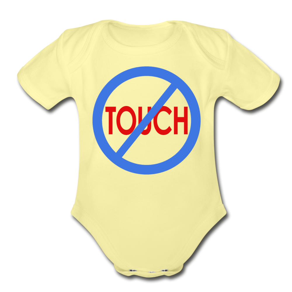 Don't Touch Organic Baby Onsie/BluRC - washed yellow