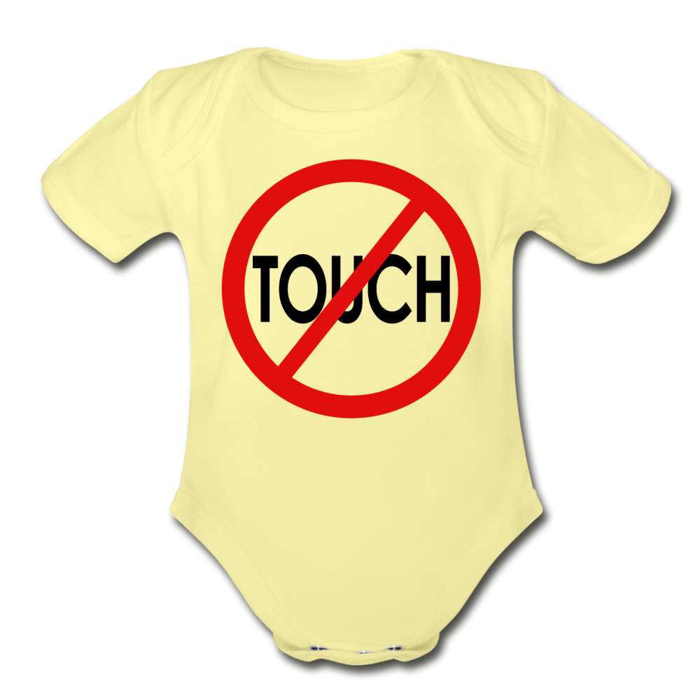 Don't Touch Organic Baby Onsie/RBlkC - washed yellow