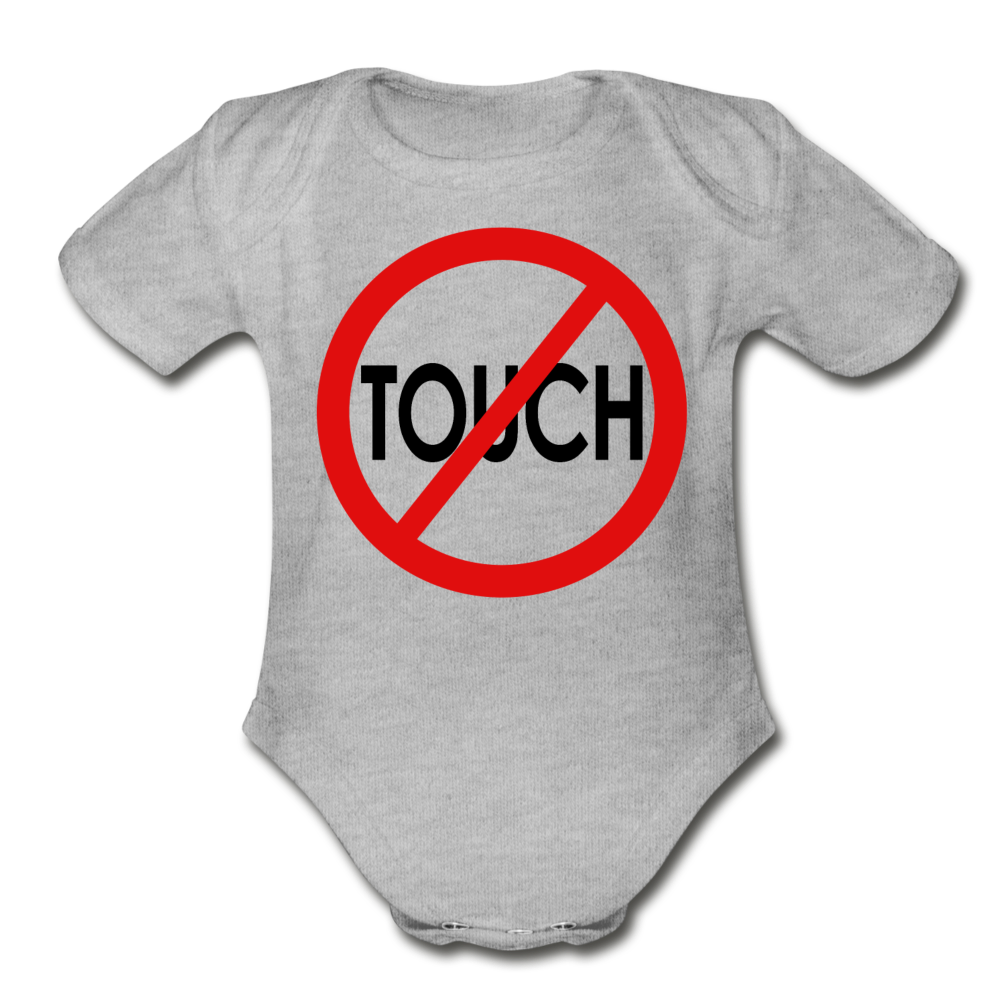Don't Touch Organic Baby Onsie/RBlkC - heather gray