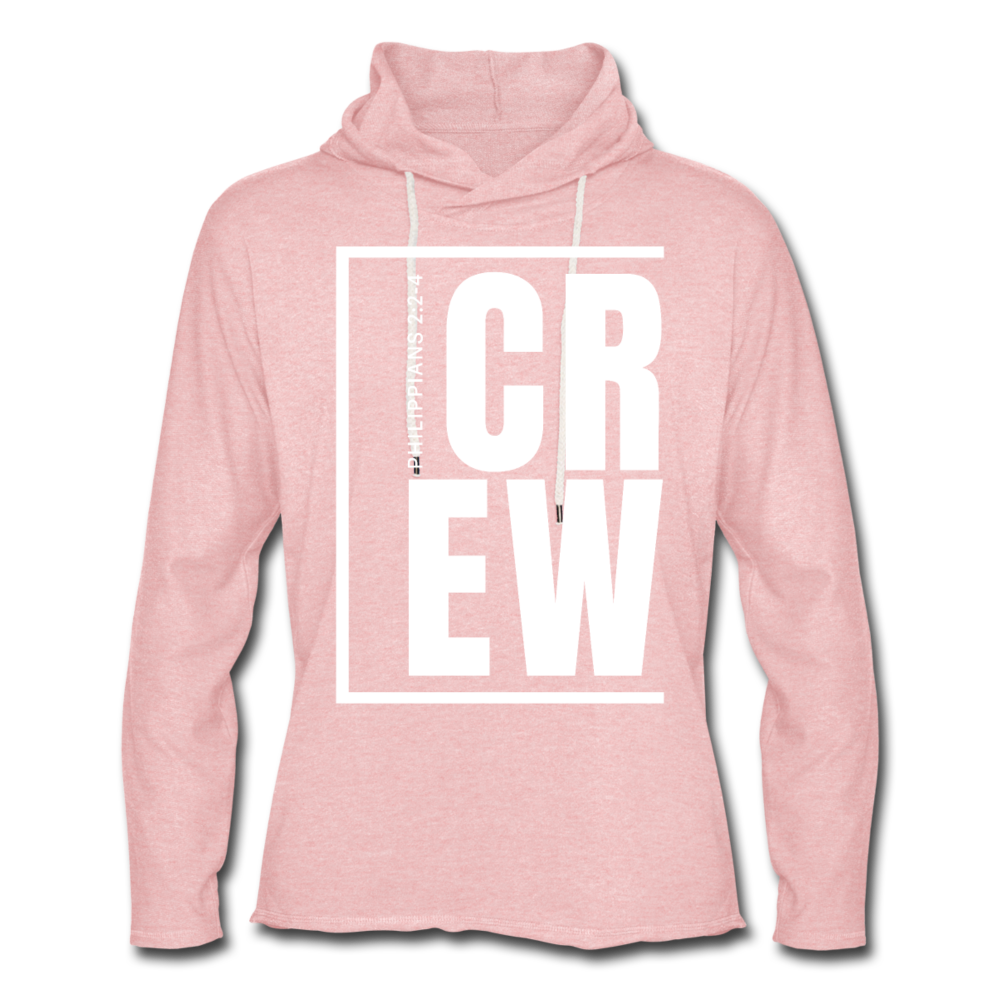 Crew / Unisex Rough-Cut Lightweight Hoodie W - cream heather pink