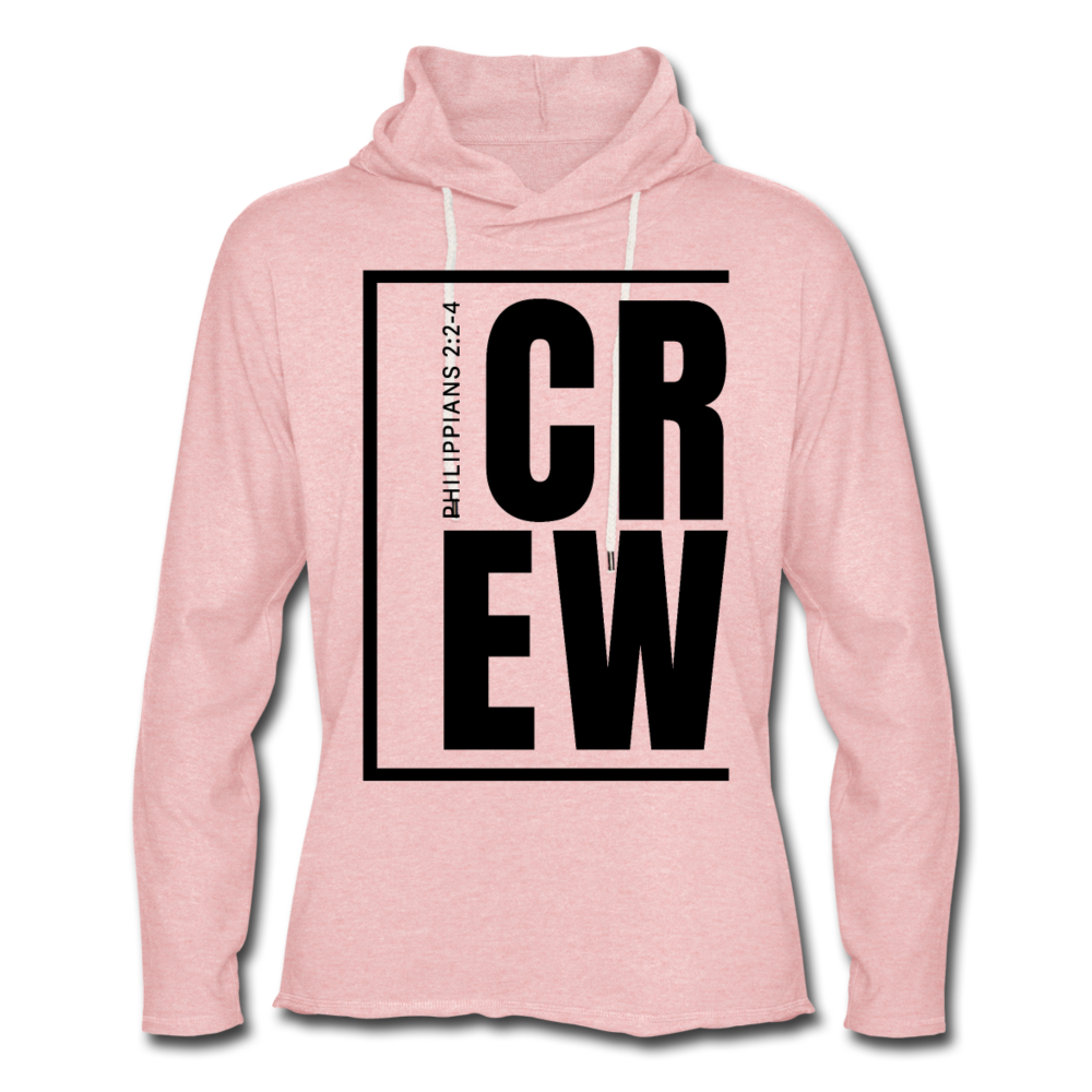 Crew / Unisex Rough-Cut Lightweight Hoodie Blk - cream heather pink
