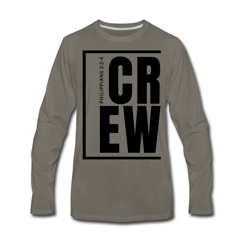 Crew / Men Premium LS Blk - asphalt gray