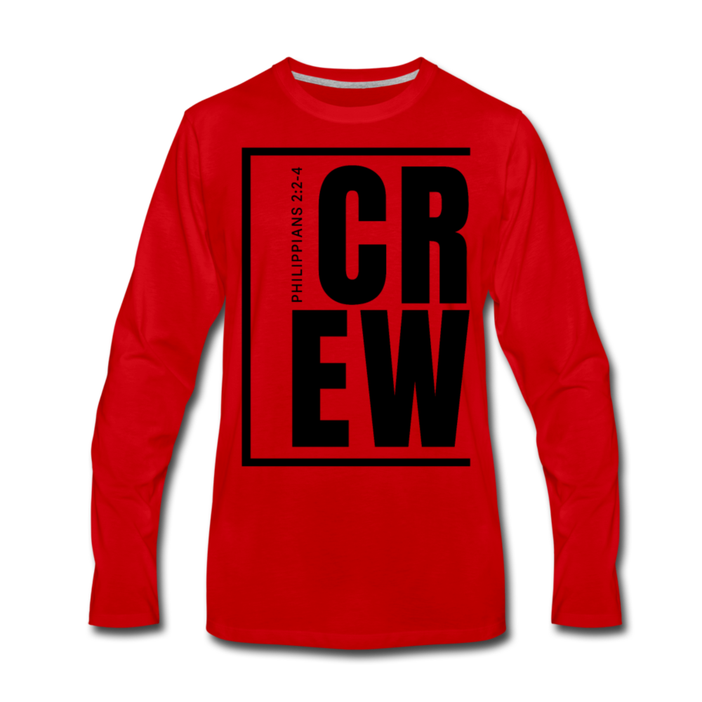Crew / Men Premium LS Blk - red