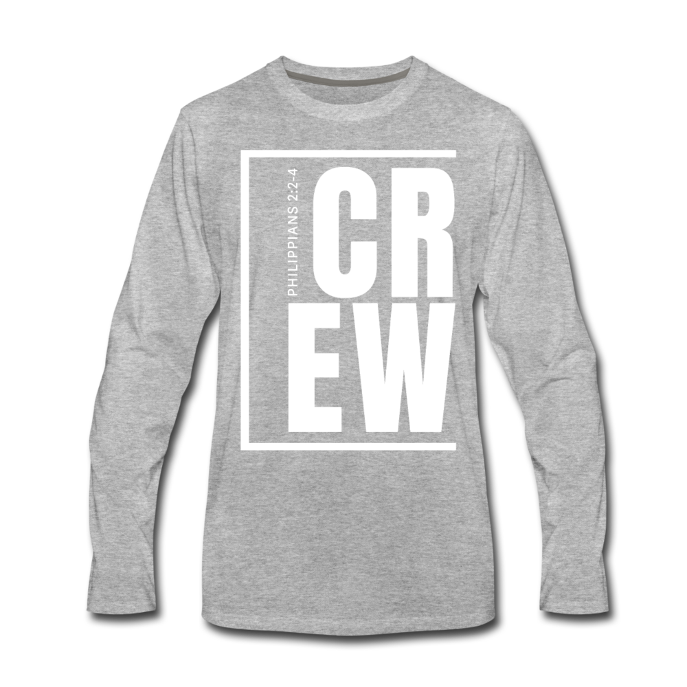 Crew / Men Premium LS W - heather gray