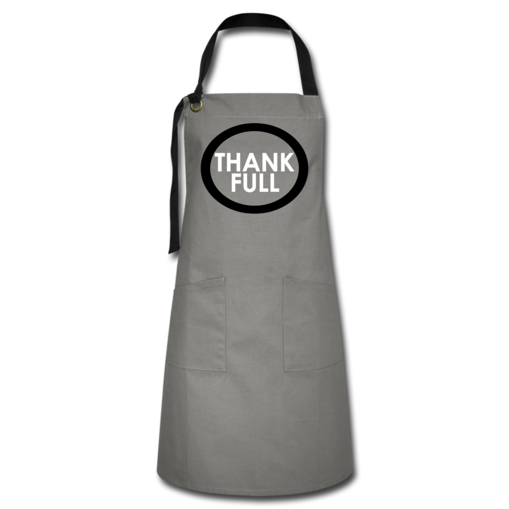 ThankFULL Cook / Artisan Unisex Apron BlkW - gray/black