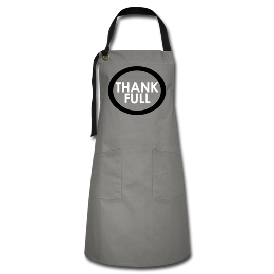 ThankFULL Cook / Artisan Unisex Apron BlkW - gray/black