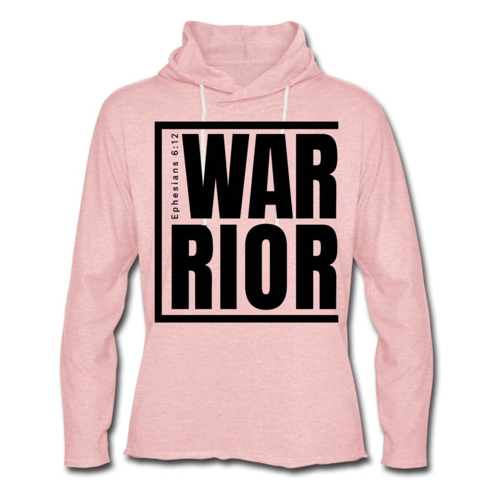 Warrior / Unisex Rough-Cut Lightweight Hoodie Blk - cream heather pink
