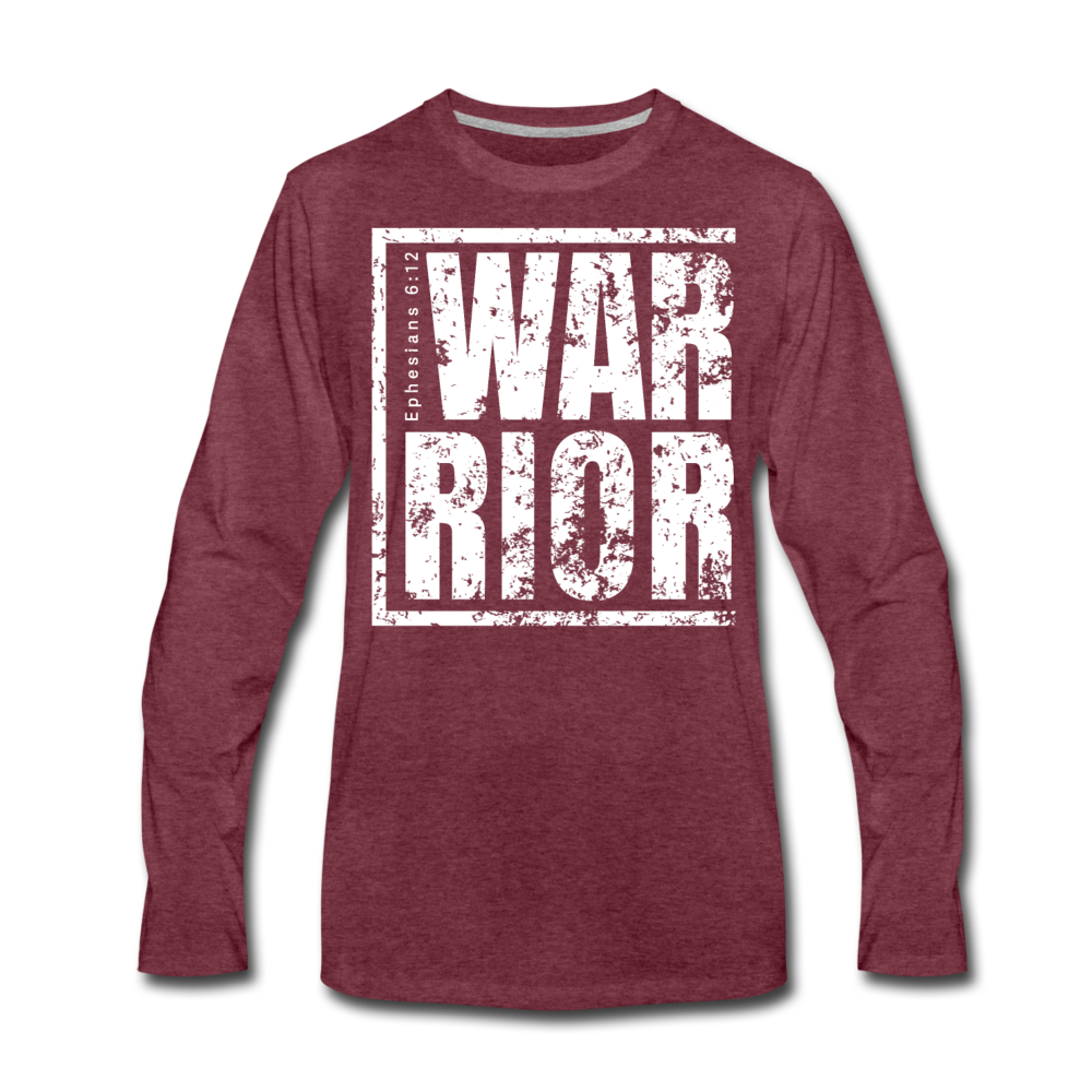 Warrior / Men Premium LSW Distressed - heather burgundy