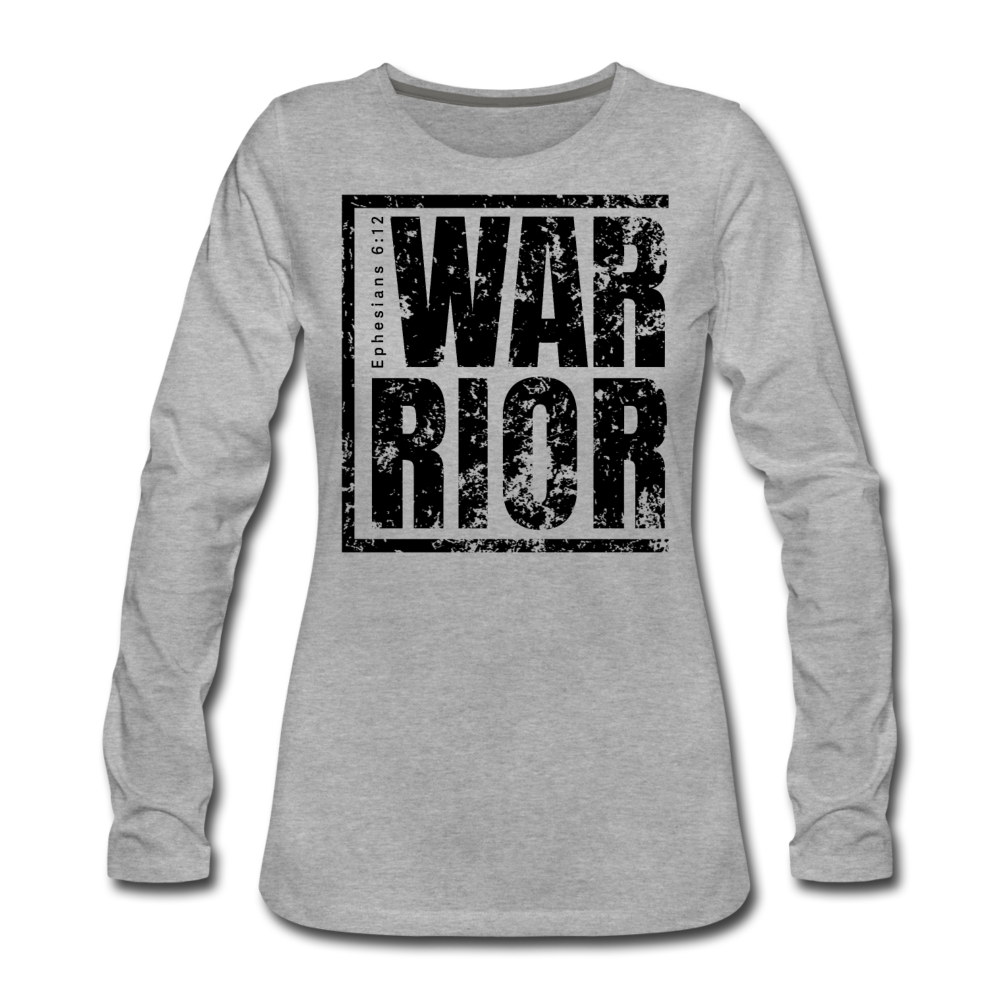 Warrior / Wom. Premium LSBlk Distressed - heather gray