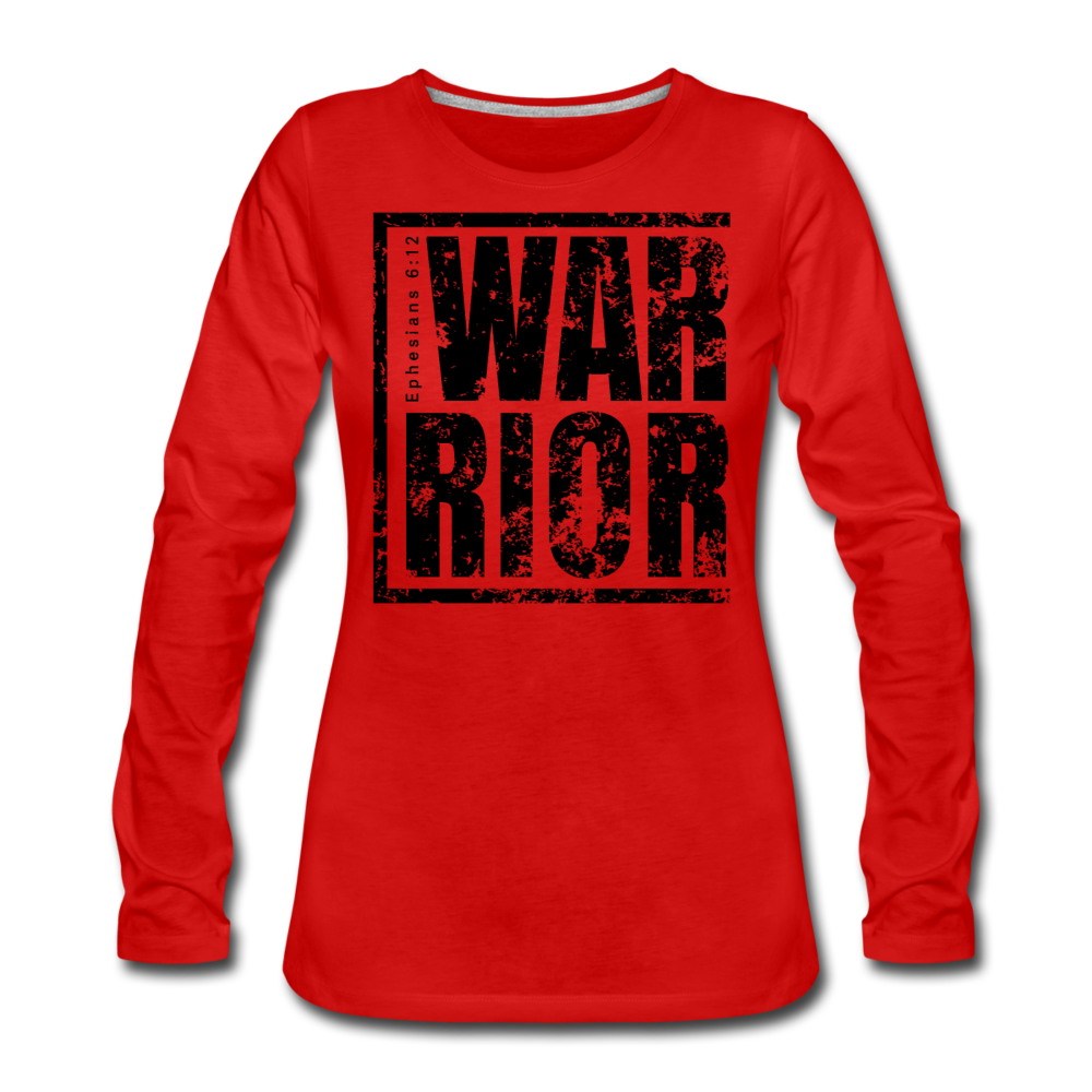 Warrior / Wom. Premium LSBlk Distressed - red