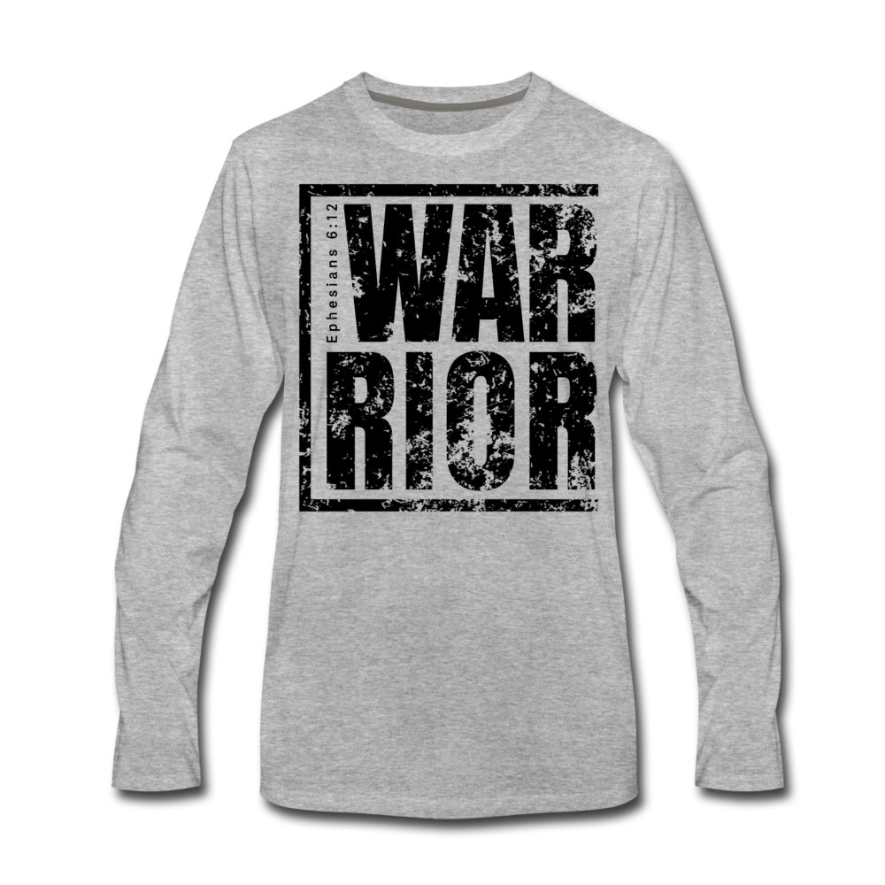 Warrior / Men Premium LSBlk Distressed - heather gray