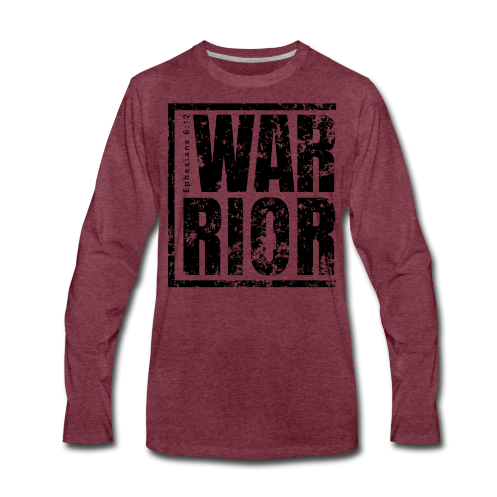 Warrior / Men Premium LSBlk Distressed - heather burgundy