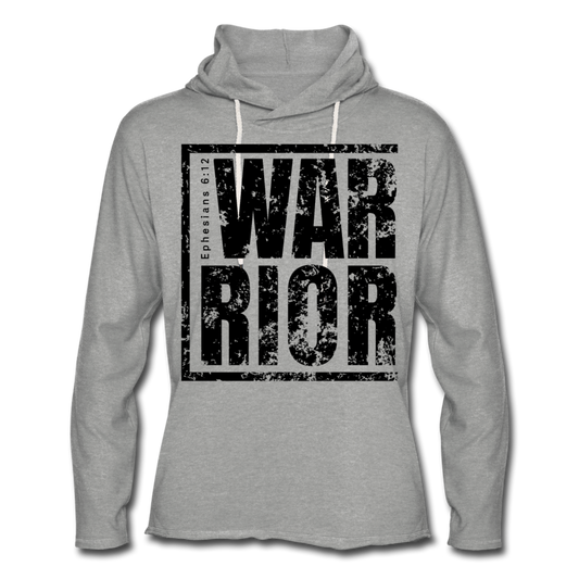 Warrior / Unisex Rough-Cut Lightweight Hoodie Blk Distressed - heather gray
