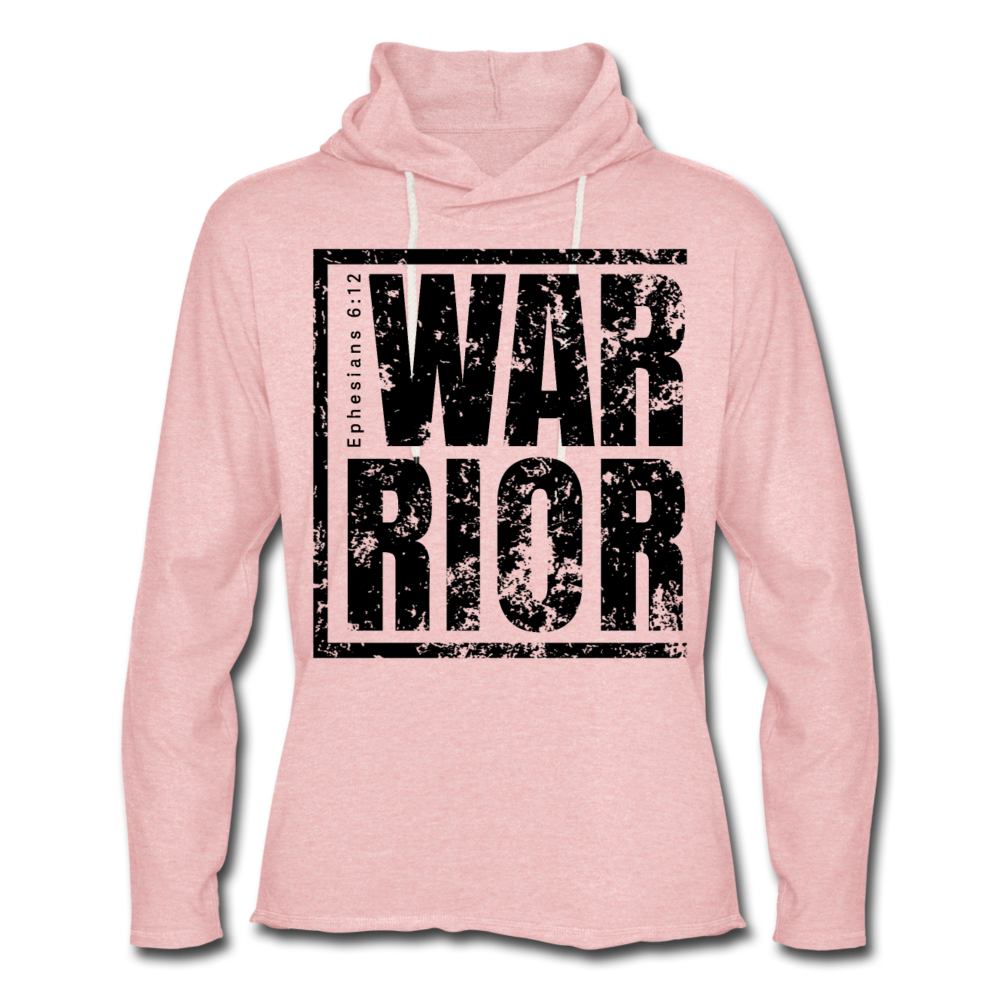 Warrior / Unisex Rough-Cut Lightweight Hoodie Blk Distressed - cream heather pink
