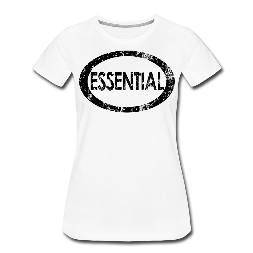 Essential / Wom. Perfectly Basic / unCommenTees Distressed Black - white